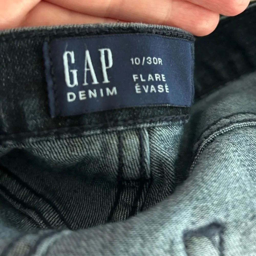 GAP Blue Flare Wide Leg Jeans High-Rise - Picture 6 of 7